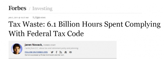 Forbes=credit=taxWaste6.1BillionManHoursComplingFederalTaxCode-JanetNovack-postedMastheadBlog-MHProNews-com