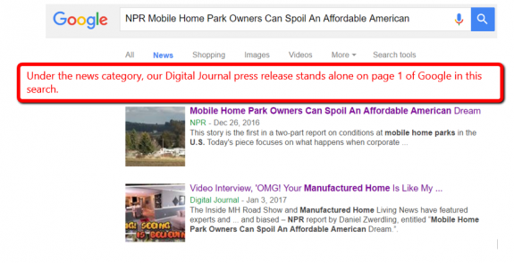NPR Mobile Home Parks Manufactured Home Masthead Blog Commentary, MHProNews.