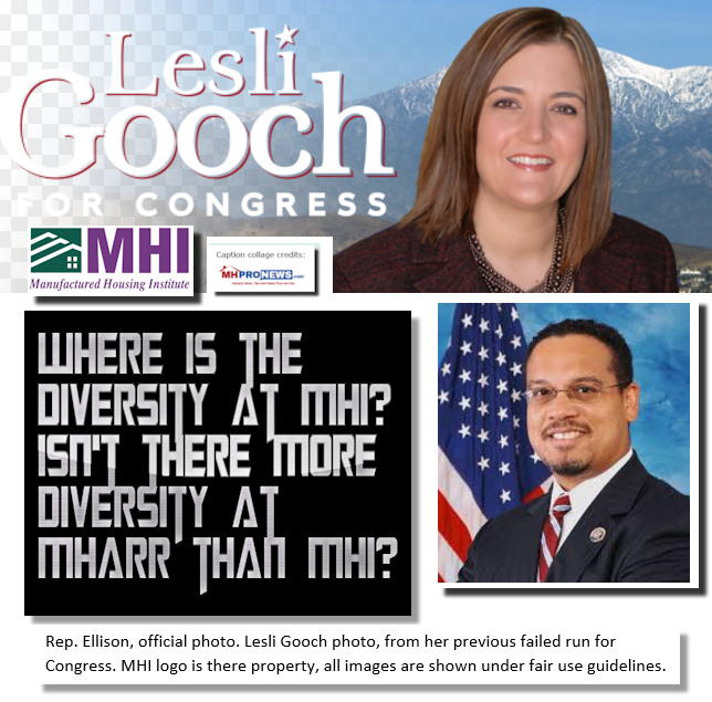 LesliGoochManufacturedHousingInstituteCongressMHIlogoSrVPGovtAffairsSeniorLobbyistRepKeithEllisonMHProNewscollage