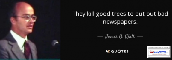 TheyKillGoodTreesToPutOutBadNewspapersJamesGWattAZquotesMastheadBlogMHProNews