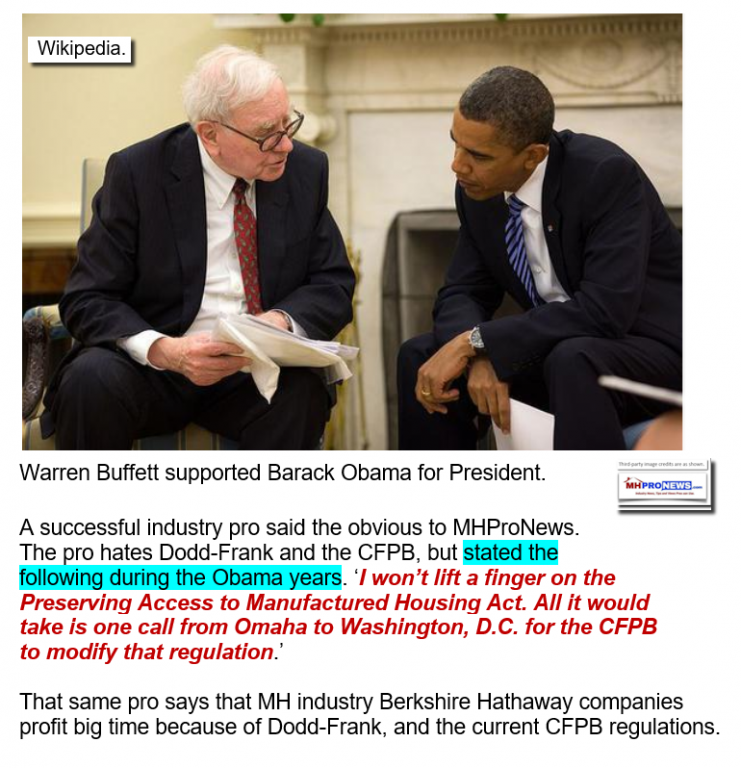 WarrenBuffettSupportedBarackObamaBuffettSupportedDoddFrankCFPBMastheadBlogMHProNews