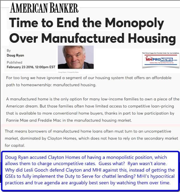 TimeEndMonopolyOverManufacturedHousingDougRyanProsperityNowPhotoAmericanBankerClaytonHomesMHI