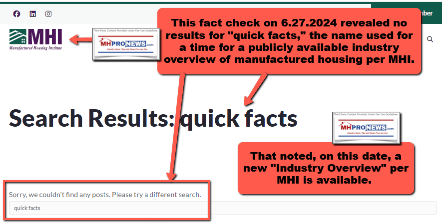 ManufacturedHousingInstituteQuickFactsJune27-2024MHProNews
