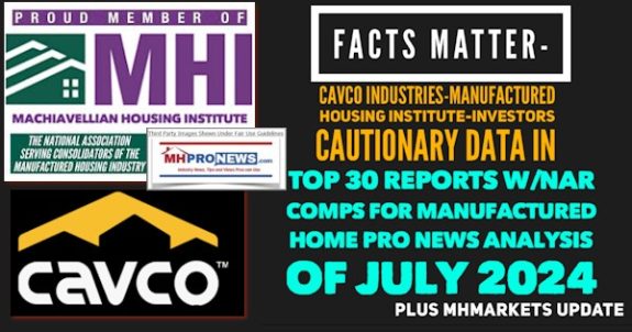 FactsMatterCavcoIndustriesManufacturedHousingInstituteInvestorsCautionaryDataInTop30ReportsW-NARcompsForManufacturedHomeProNewsAnalysisOfJuly2024PlusMHMarketsUpdateMHProNews