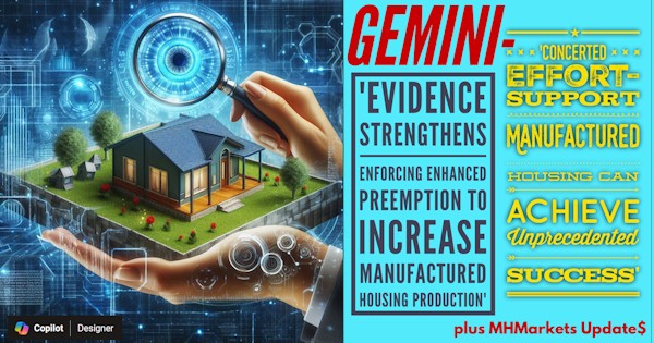 GeminEividenceStrengthensEnforcingEnhancedPreemptionToIncreaseManufacturedHousingProductionConcertedEffortSupportManufacturedHousingCanAchieveUnprecedentedSuccessMHMarketsMHProNews