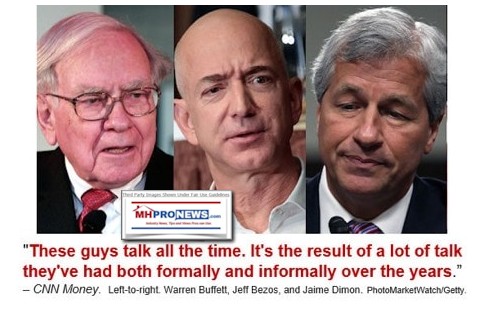 TheseGuysTalkAllTheTimeCNNMoneyQuoteResultOfLotsOfFormalInformalConversationsOverYearsMHProNewsIllustrationWarrenBuffettJeffBezosJaimeDimon-MHProNews