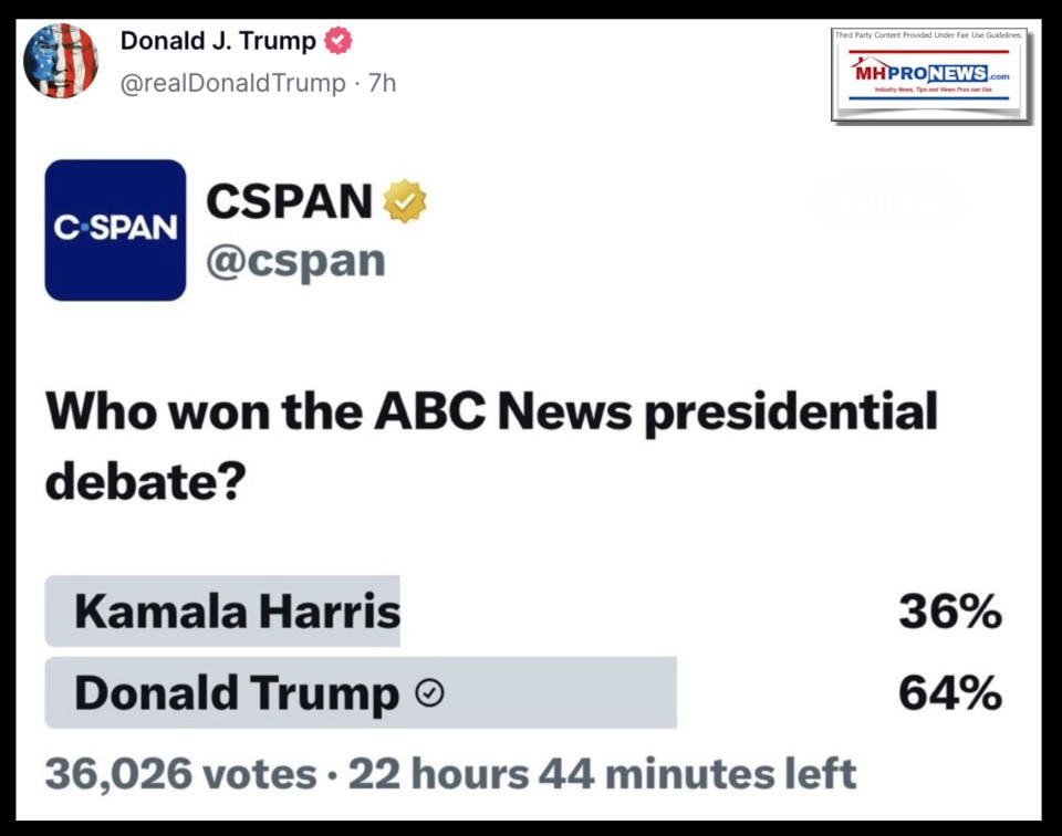 CSPAN-WhoWonPresidentialDebateKamalaHarrisDonaldTrumpOver60PercentBackMHProNews