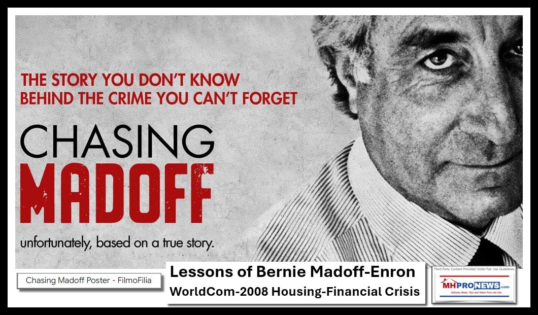 Lessons of Bernie Madoff-Enron-WorldCom-2008 Housing-Financial CrisisTheStoryYouDidn'tKnowBehindtheCrimeYouCan'tForgetChasingMadoffPosterPatch