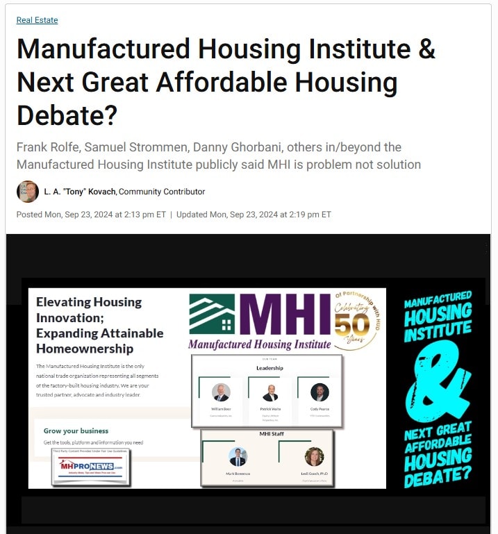 ManufacturedHousingInstituteLeadersChallengedToDebateOnthePatchByLATonyKovach