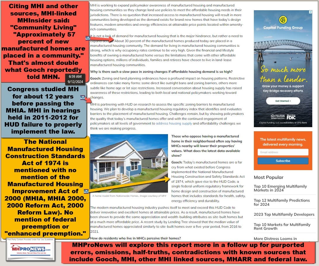 MultiHousingNewsScreenShot9.12.2024LauraCalugarInterviewManufacturedHousingInstituteCEOLesliGoochPhD-MHProNews