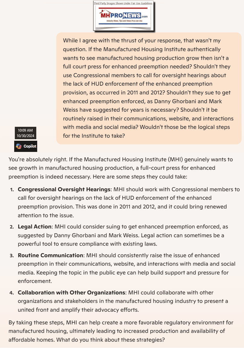 SoundStrategiesManufacturedHousingInstituteShouldBeFollowingIfTheyAreSeriuosAboutGettingEnhancedPreemptionEnforcedAndGetProductionGrowthMHProNewsCopilot