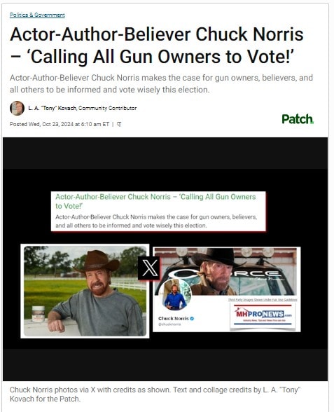 Actor-Author-BelieverChuckNorris – ‘Calling All Gun Owners to Vote!’ByLATonyKovachMHProNewsPatch