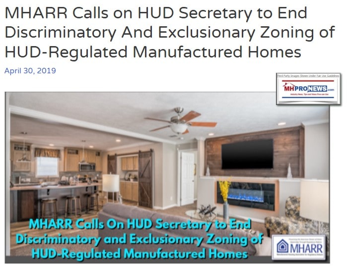 MHARR-CallsonHUDSecretaryToEnforceFederalPreemptionMHARR-2019