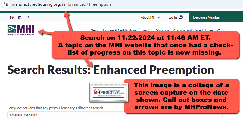 ManufacturedHousingImprovementAct2000EnhancedPreemptionMHI-ManufacturedHousingInstituteWebsiteFactCheck11.22.2024MHProNews