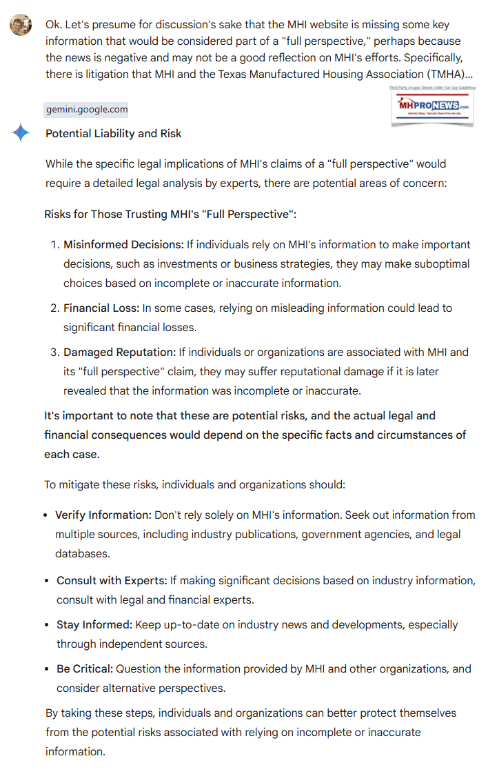 ManufacturedHousingInstituteNewsClaimFullPerspective-FailToProvideFullPerspectiveRisksToMHI-websiteReadersAndMHILeadersGemini-MHProNews