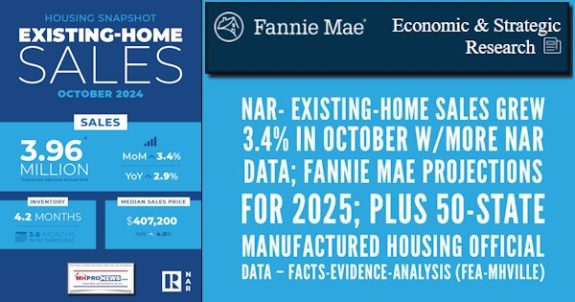 NAR-Existing-HomeSalesGrew3.4%InOctoberMoreNAR_DataFannieMaeProjectionsFor2025Plus50-StateManufacturedHousingOfficialDataFactsEvidenceAnalysisFEA-MHVilleMHProNews