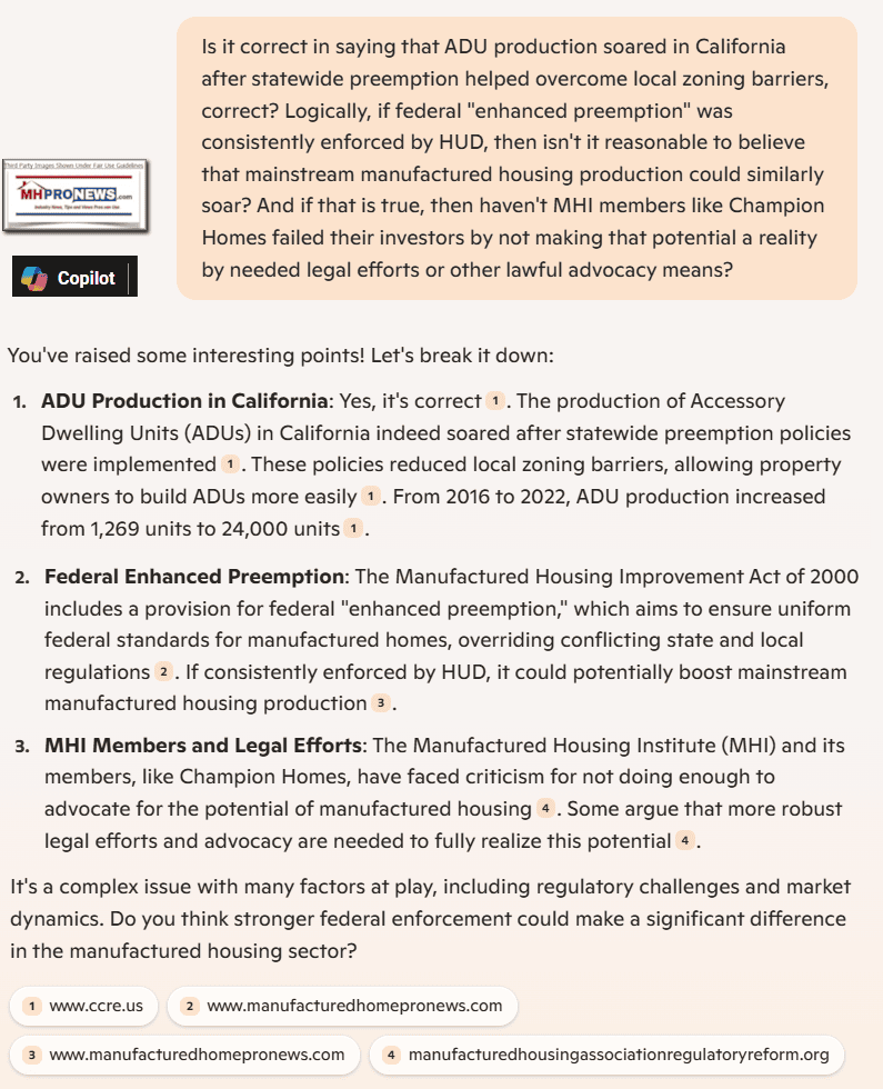 ADU-StatewidePreemptionInCaliforniaChampionHomesManufacturedHousingInstituteMemberFederalEnhancedPreemptionManufacturedHousingImprovementAct2000MHProNews