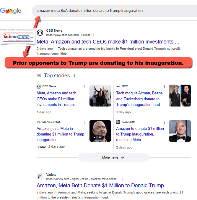 AmazonMetaBoAJeffBezosMarkZuckerbertDonateMillionDollarsToTrumpInaugurationMHProNews