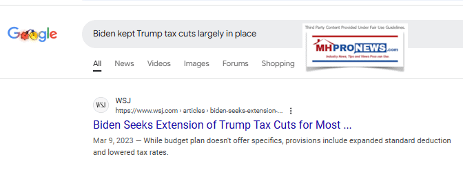 BidenKeptTrumpTaxCutsLargelyInPlaceMHProNews