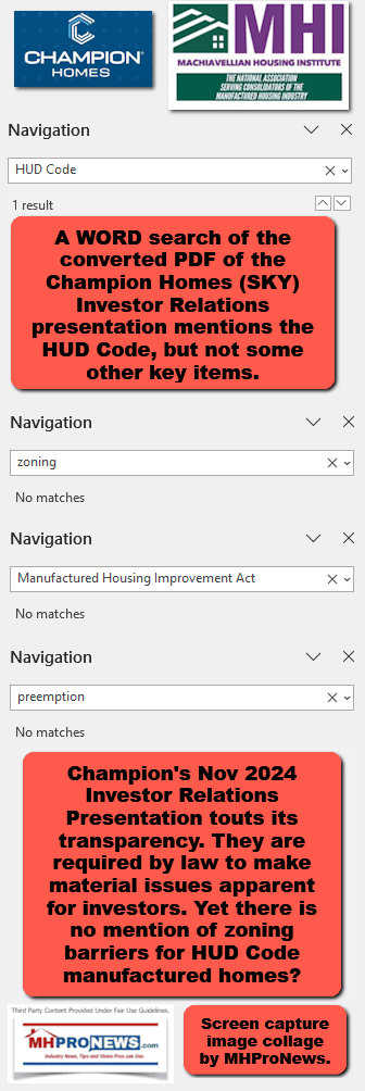 ChampionHomesWORD-SearchNov2024InvestorRelationsPresentationMHProNewsFactCheckAnalysisCommentary