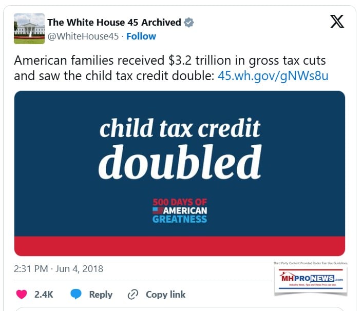 ChildTaxCreditDoubleUnderTrumpMiddleWorkingClassTaxBenefitsUnderTrumpWhiteHouseMHProNews