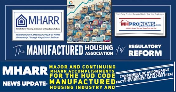 MHARR_NewsUpdateMajorAndContinuingMHARRAccomplishmentsFoTtheHUD_CodeManufacturedHousingIndustryAndConsumersOfAffordableHousingWithMHVilleFactsEvidenceAnalysisFEA-MHProNews