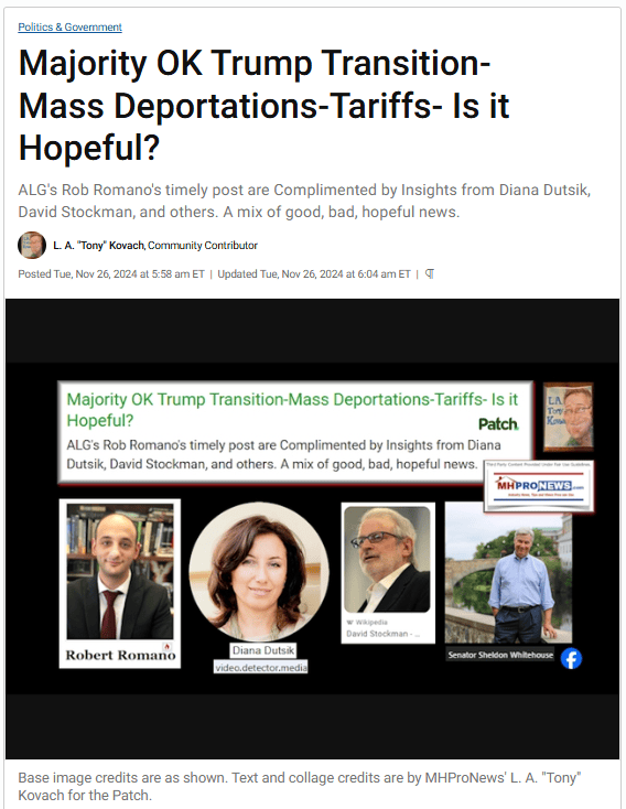 MajorityOKTrumpTransitionMassDeportationsTariffsIsItHopefulMHProNewsLATonyKovachPatch