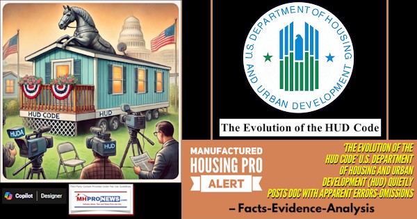 ManufacturedHousingProAlertTheEvolutionOfTheHUD_CodeU.S.DepartmentOfHousingAndUrbanDevelopmentHUD_QuietlyPostsDocWithApparentErrorsOmissionsFactsEvidenceAnalysisMHProNews