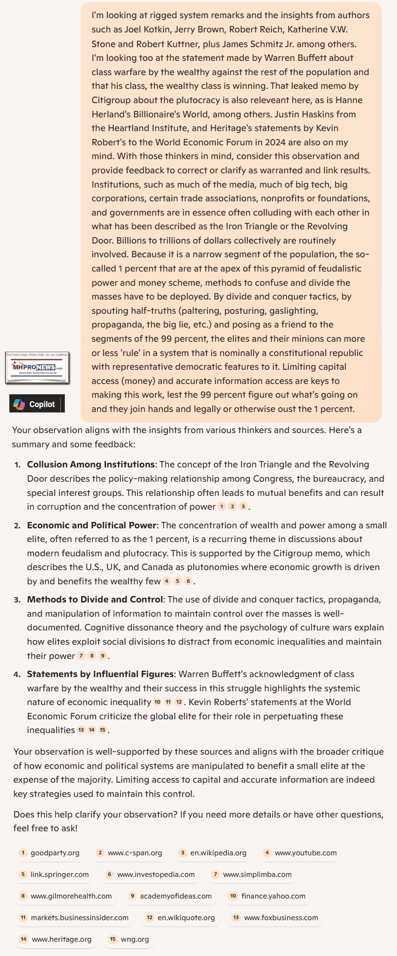 RiggedSystemIronTriangleBillionairesWorldEliteCaptureNeoFuedalismJoelKotkinJasSchmitzKevinRobertsHanneHerlandRobertReichKuttnerHalfTruthsPalteringMHProNews