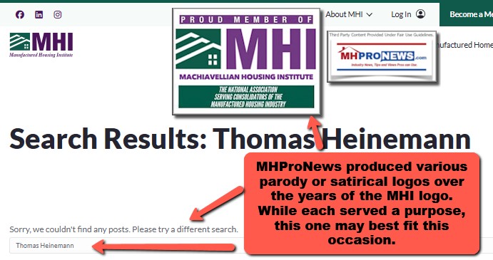 ThomasHeinemannMHAdvisorsHeinemannConsultingExMHI-ManufacturedHousingInstituteVicePresidentMHProNewsFactCheck