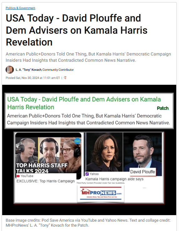 USA-TodayDavidPlouffeDemAdvisorsOnKamalaHarrisRevelationMHProNews'LATonyKovachForThePatch