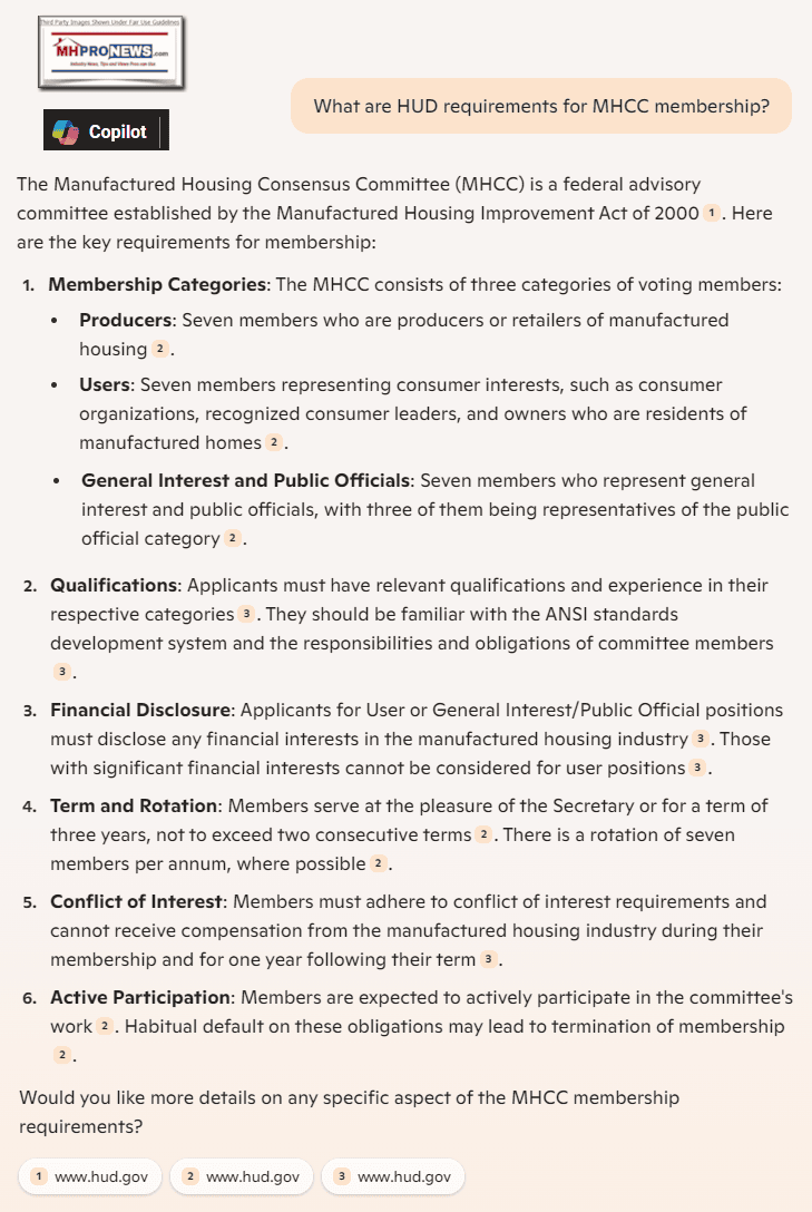 CopilotCitingHUD-ManufacturedHousingConsesusCommitteeMHCC-RequirementsForMembershipMHProNews