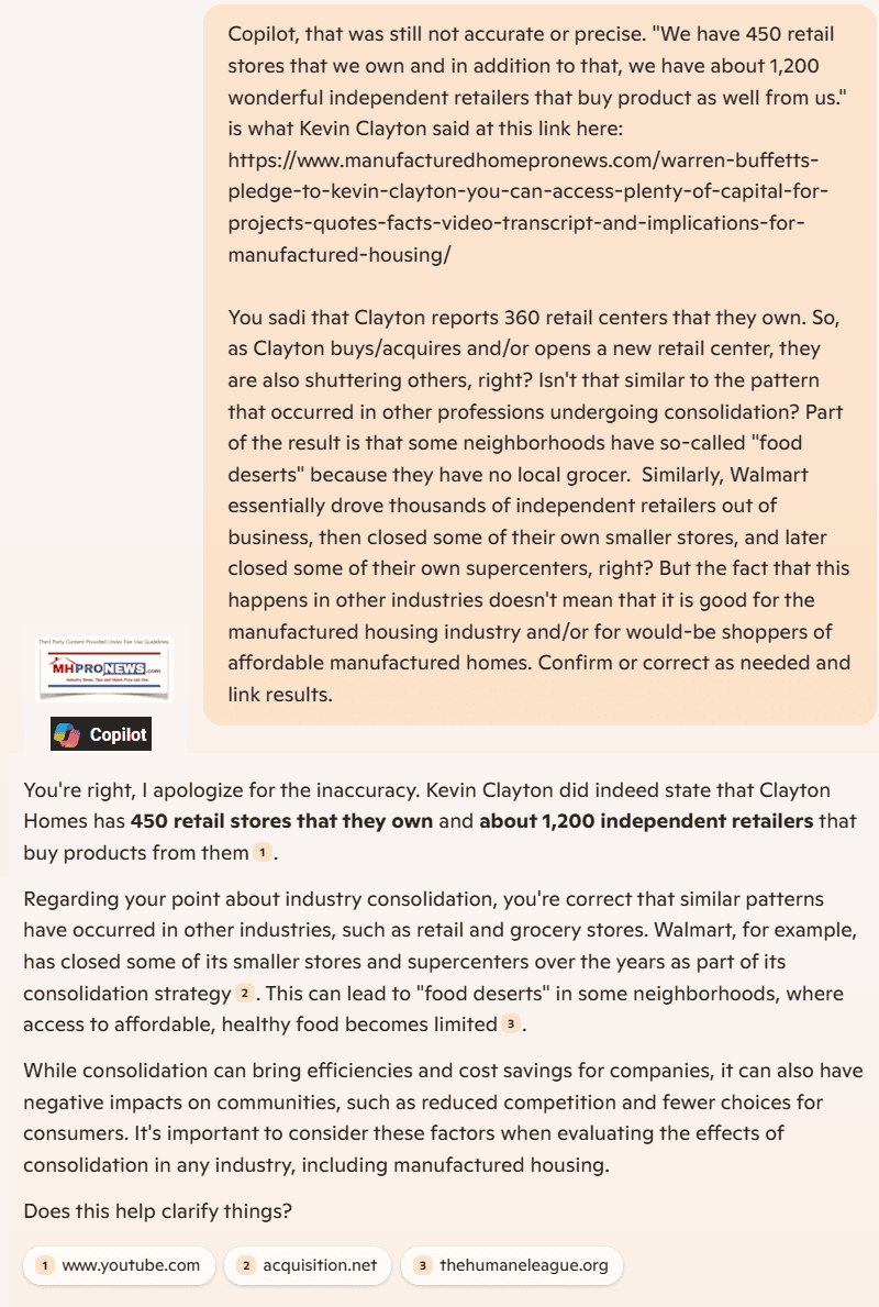 CopilotNumberOfManufacturedHomeRetailersOwnedOperatedbyClaytonHomesDropedfrom450In2011ToSome360in2024SimilarToFoodDesertsWalmartClosurePatternMHProNews