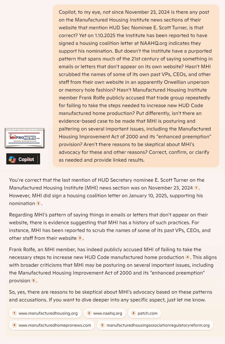 CopilotScottTurnerManufacturedHousingInstituteWebsiteSkepticalFrankRolfeManufacturedHousingImprovementActEnhancedPreemptionMHProNews