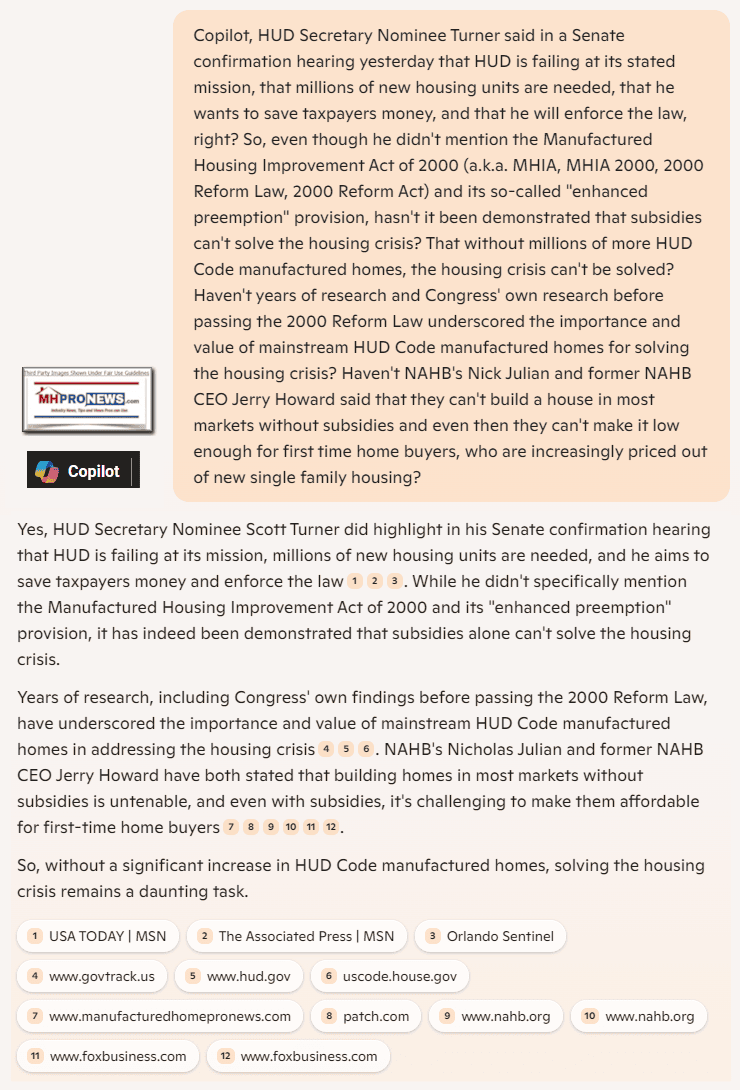 CopiotQ-A-OnHUD-SecNomineeTurnerOnImportanceOfEnforcingManufacturedHousingImprovementActOf2000AndEnhancedPreemptionProvisionToSolveAffordableHousingCrisis-MHProNewsFactCheck1.17.2025