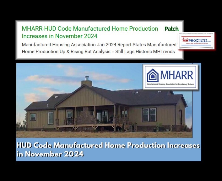 HUD-CodeManufacturedHomeProductionIncreasesNovember2024-ManufacturedHousingAssocForRegulatoryReformPhotoLogoMHProNewsPatch