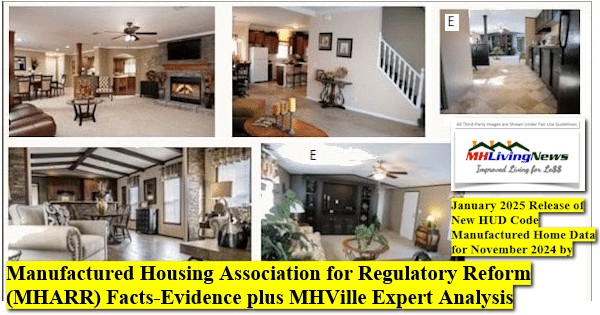 January 2025 Release of New HUD Code Manufactured Home Data for November 2024 by Manufactured Housing Association for Regulatory Reform (MHARR) Facts-Evidence plus MHVille Expert Analysis