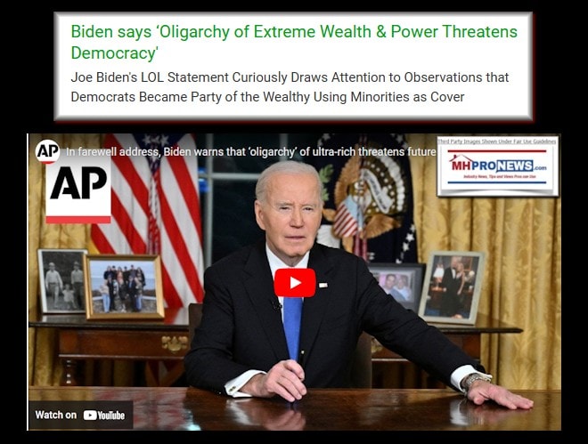 JoeBidenFarewellAddressSaysOligarchyOfUltraWealthyThreatensDemocracyMHProNewsPatch