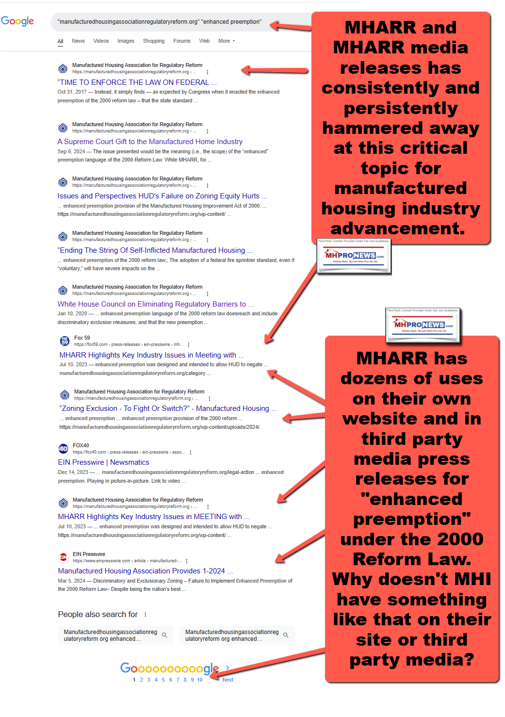 ManufacturedHousingAssociationForRegulatoryReformEnhancedPreemptionMHARR-GoogleMHProNewsFactCheck