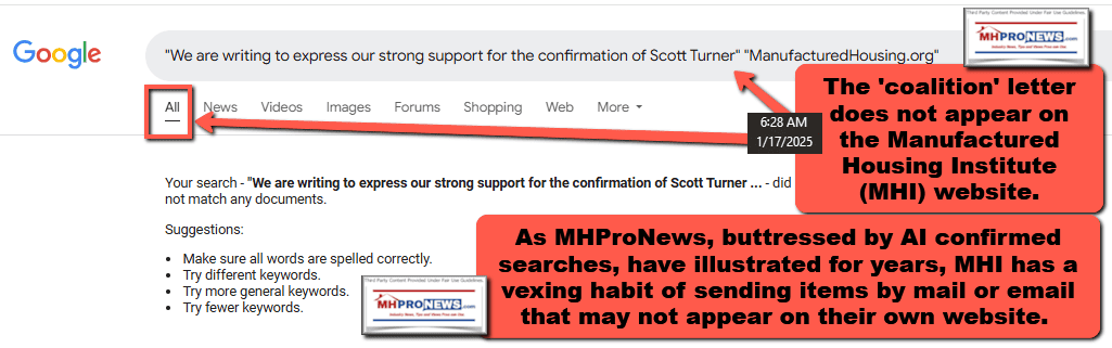 ManufacturedHousingInstituteSupportForScottTurnerAsHUD-SecretaryCoalitionLetterNotOnManufacturedHousingInstituteWebsiteMHProNews