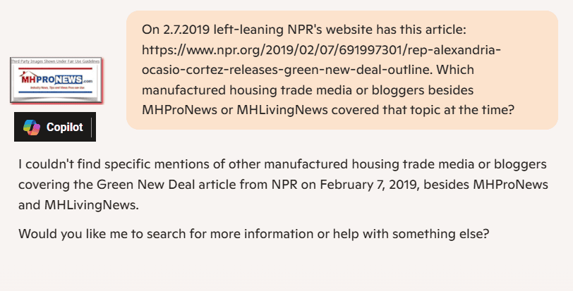 NPR-GreenNewDeal-ManufacturedHousingMHProNewsOnlyMHProNews-MHLivingNewsCitiedItNoOtherTradeMediaPerCopilot-