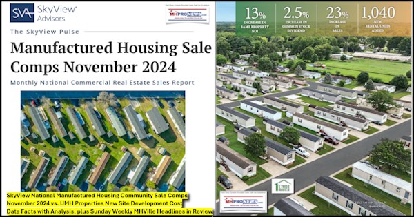 SkyViewNationalManufacturedHousingCommunitySaleCompsNovember2024VsUMH_PropertiesNewSiteDevelopmentCostDataFactsWithAnalysisPlusSundayWeeklyMHVilleHeadlinesInReviewMHProNews