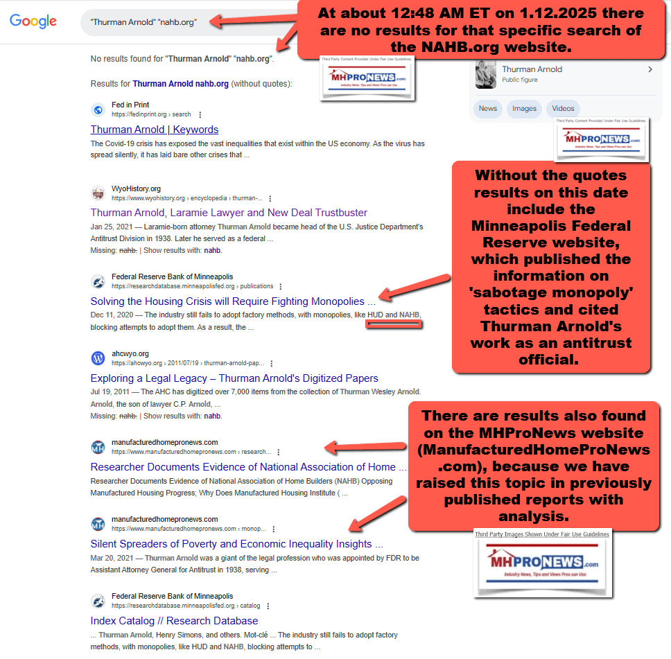 ThurmanArnoldDOJAntitrustDivisionNAHBwebsiteSearchViaGoogle1.12.2025MHProNewsFactCheckAnalysis