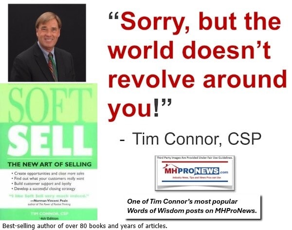 TimConnorSoftSellAuthorWordsOfWisdomTopicSorryButTheWorldDoesntRevolveAroundYouMHProNews