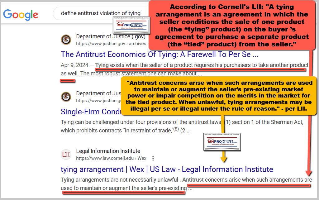 DefineTyingAntitrustViolationDeptOfJusticeCornellLegalnformationInstituteLII-MHProNews