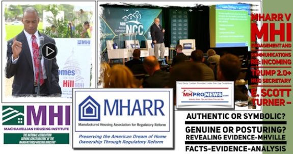 MHARR v MHI Engagement and Communications re: Incoming Trump 2.0+HUD Secretary E. Scott Turner – Authentic or Symbolic? Genuine or Posturing? Revealing Evidence-MHVille Facts-Evidence-Analysis