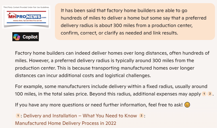 FactoryHomeBuildersManufacturedHomeBuildersLikeDeliveries300MileRadius100MileDeliveryOftenIncludedMHProNewsCopilot