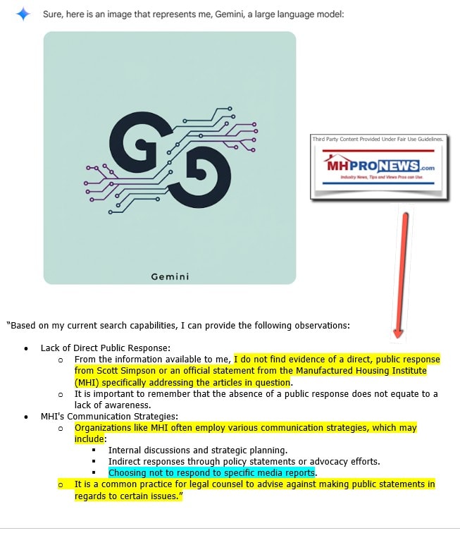 GeminiExplaningLackOfResponseFromManufacturedHousingInstituteMHI-CollagebyMHProNewsOn3.12.2025