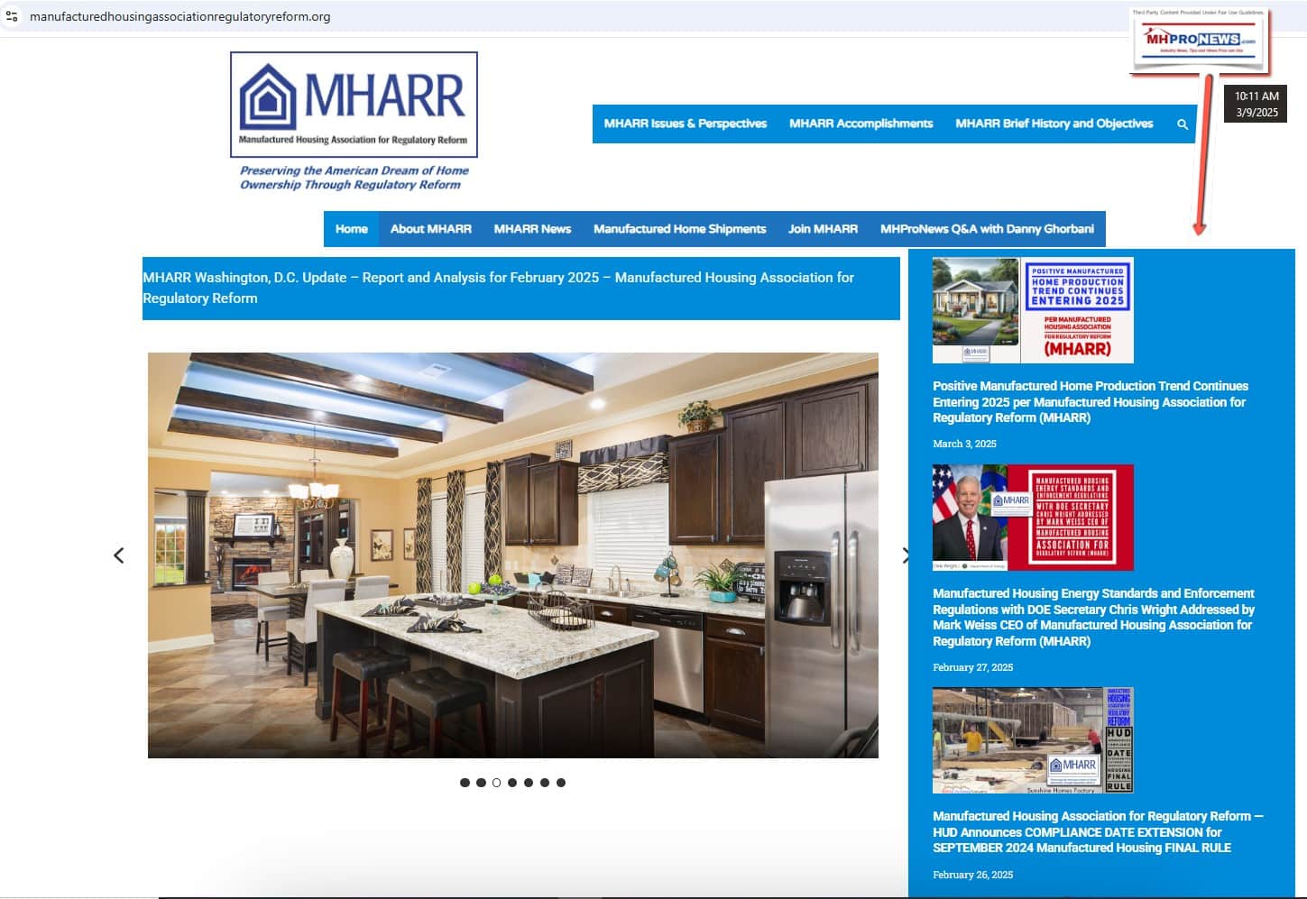 MHARR-HomepageScreenShotMHProNews